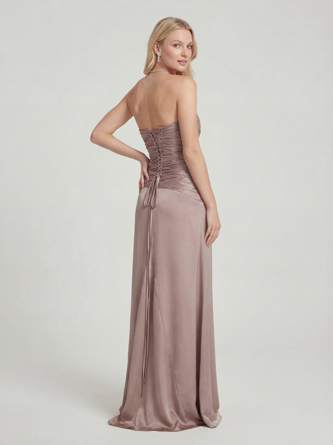 Strapless Taffeta Maxi Dress