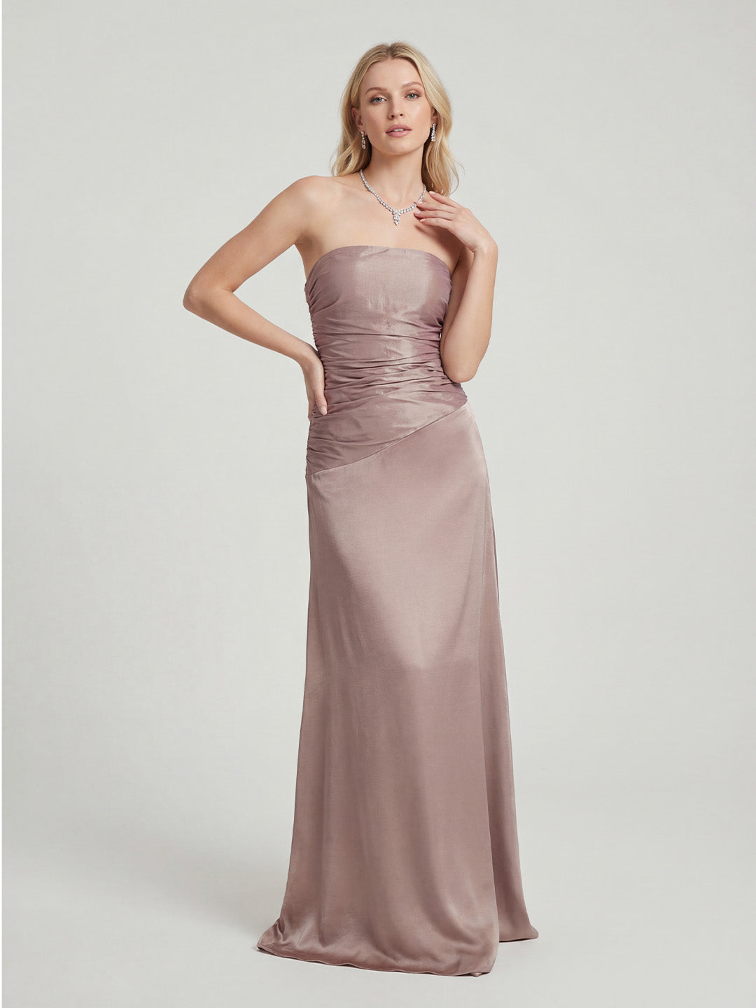 Strapless Taffeta Maxi Dress