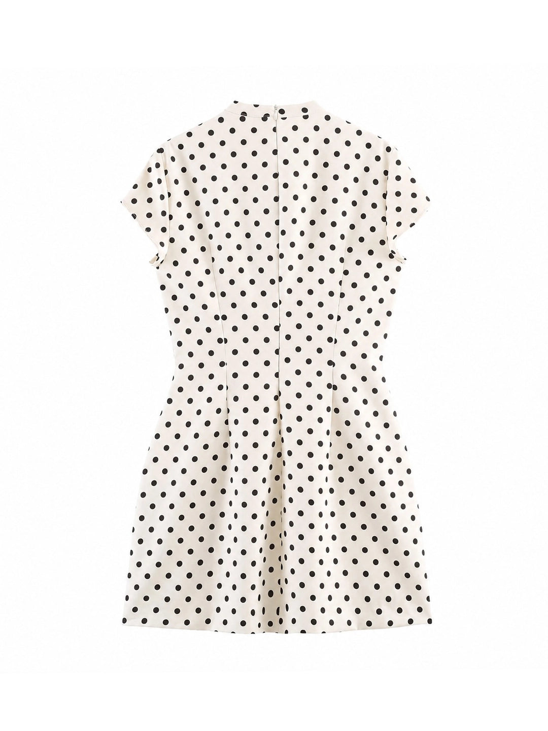 Sweet Bow Cut-out Neckline Polka Dot Mini Dress