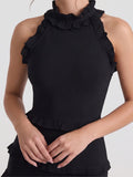 Tiered Ruffle Halterneck Maxi Dress