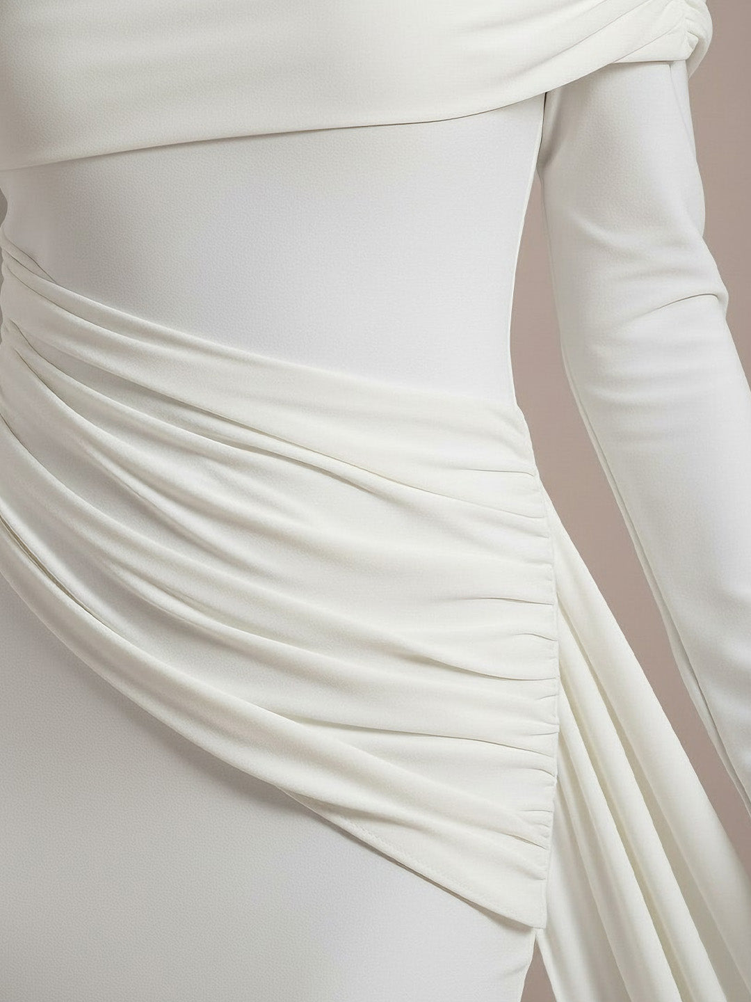Timeless Sculptural Drape Jersey Maxi Dress