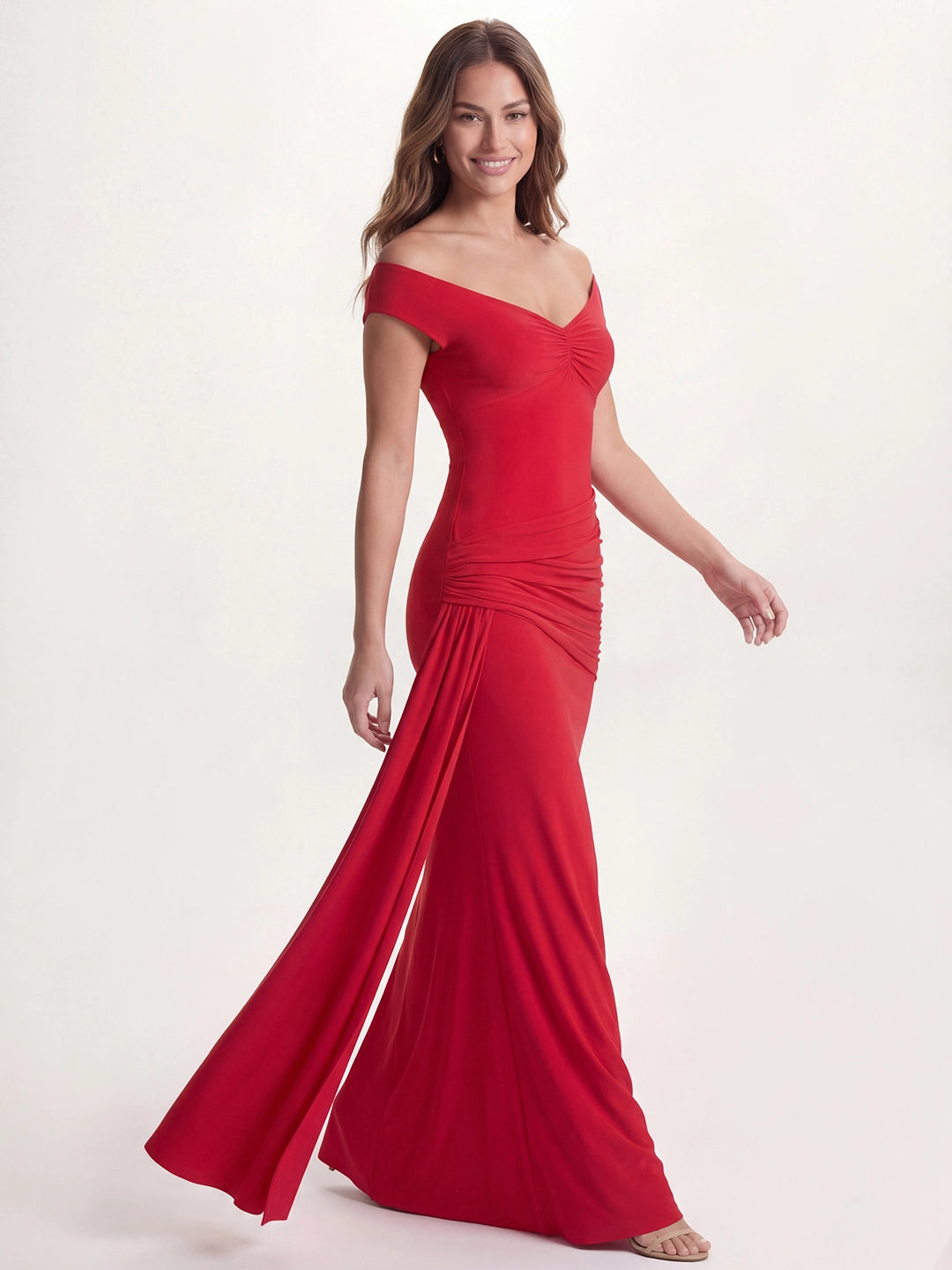 V-Neck Maxi Dress With Wrap-Detail