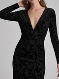 Velvet Burnout Long Sleeve Gown