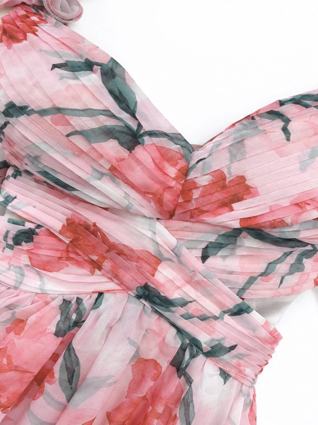 Watercolor Floral Cut-out Maxi Dress