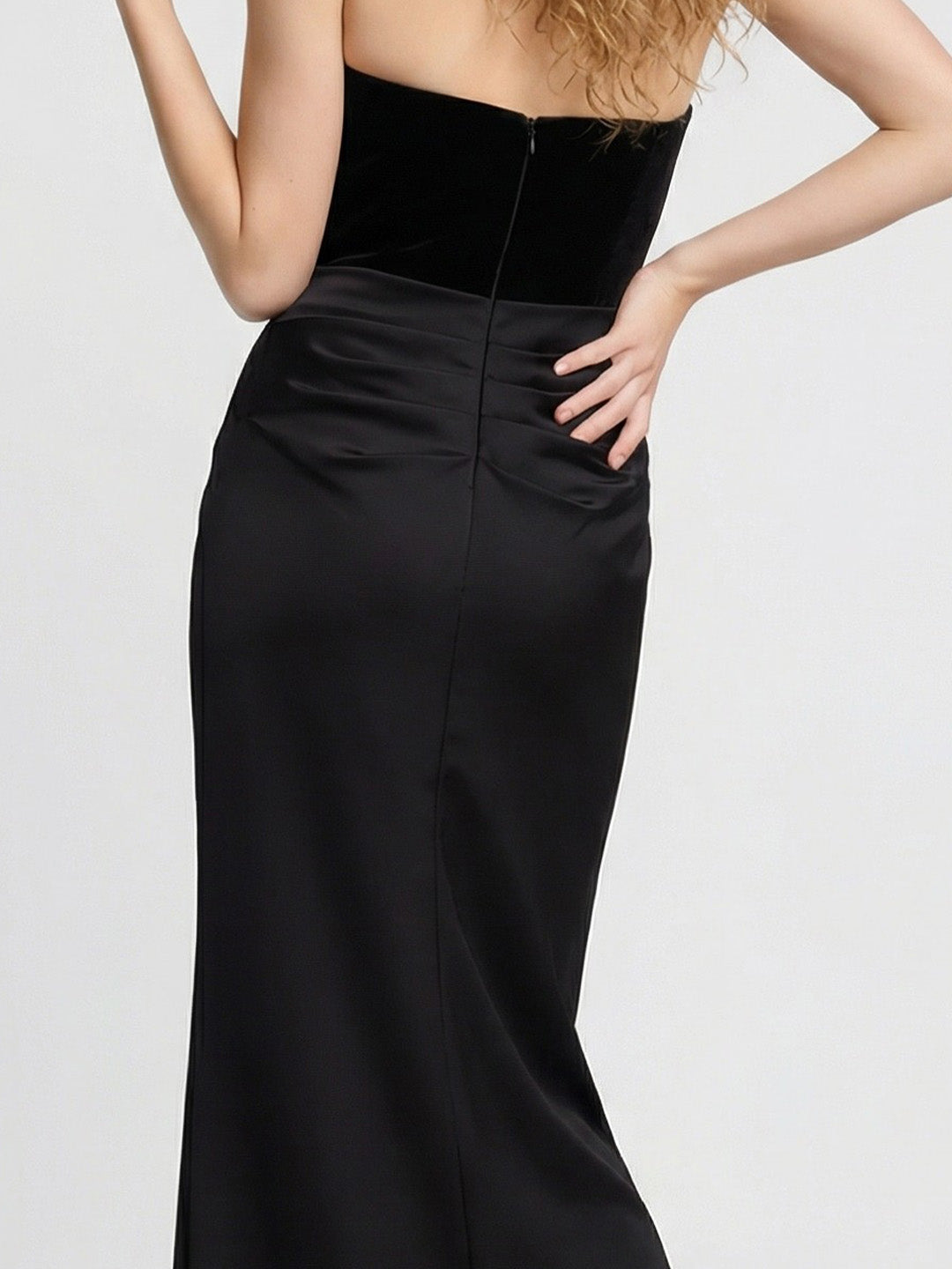 Women's Strapless Velvet Bodice Gown