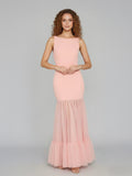 Chic Mesh Patchwork Backless Maxi Dress