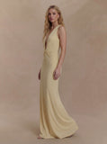 Deep V halter neck maxi dress