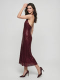Diamante Halter Midi Dress